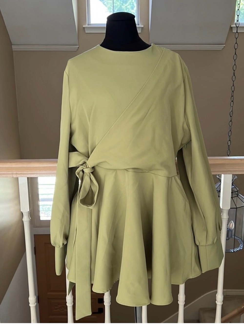 Refka Pistachio Green Peplum Blouse Size 12 New With Tags